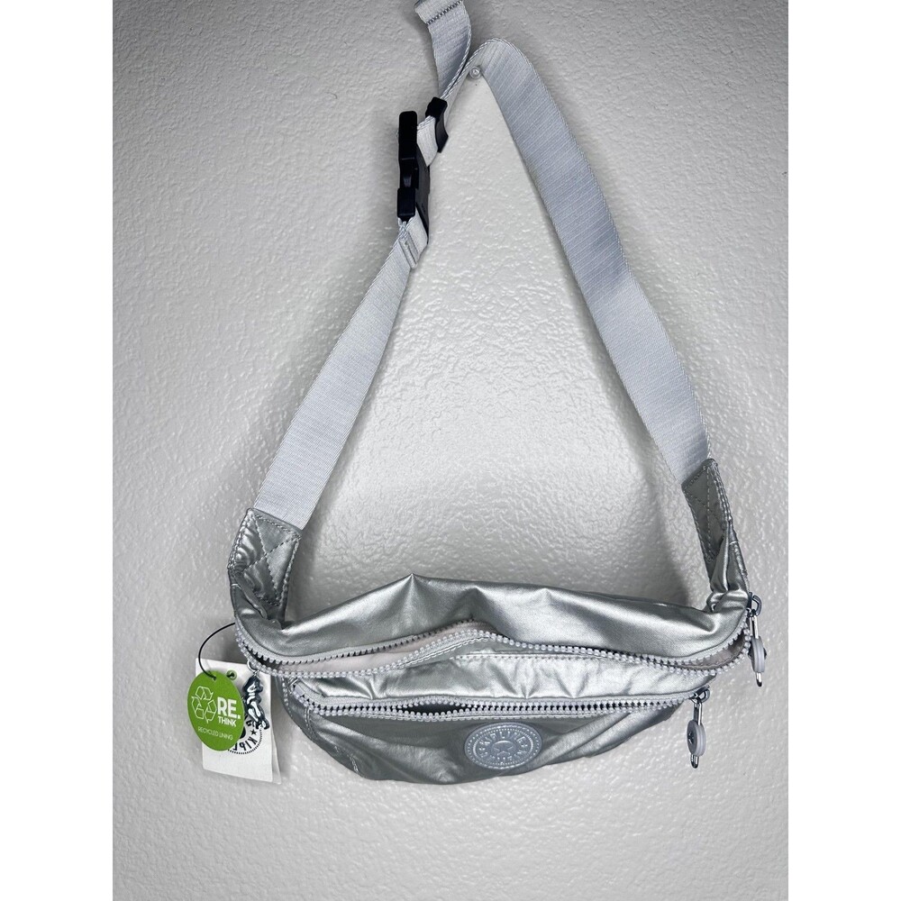 Kipling Belt Bag Womens Extra Large Silver Yasemina XL Fanny Pack Nylon Travel